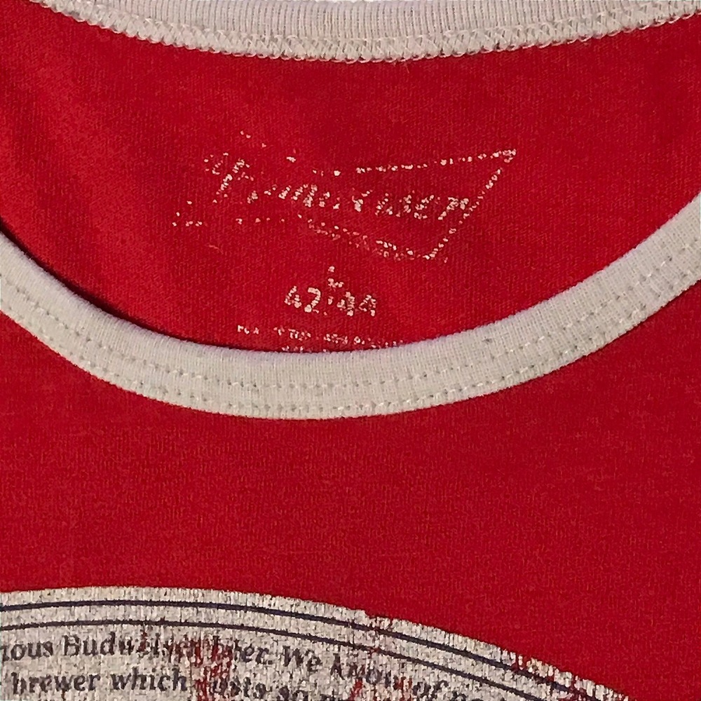 Vintage Budweiser Tank Top Red King of Beers Graphic Sleeveless Tee L 42-44 - Picture 3 of 4